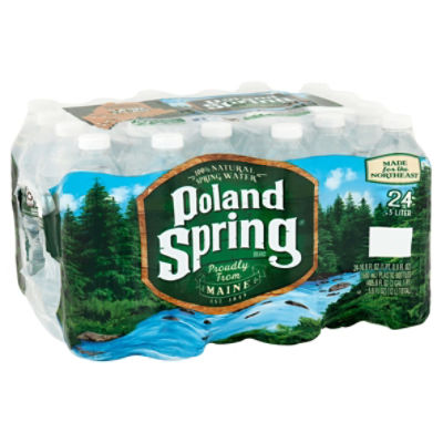 Poland Spring 100% Natural Spring Water, 16.9 fl oz, 24 count