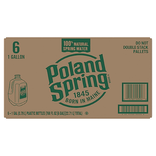 Poland Spring 100% Natural Spring Water, 1 gal, 6 count
