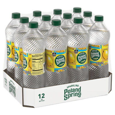 Poland Spring Lemon Sparkling Water, 33.8 fl oz, 12 count