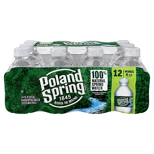POLAND SPRING Brand 100% Natural Spring Water, 8-ounce mini plastic bottles (Pack of 12)
POLAND SPRING Brand 100% Natural Spring Water has been a local favorite in the Northeast for generations. Sourced from carefully selected springs in Maine since 1845, POLAND SPRING Spring Water contains naturally occurring minerals for a crisp, refreshing taste. So when you're looking for a trusted source of hydration for any occasion, choose POLAND SPRING.