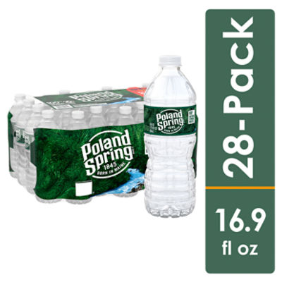 POLAND SPRING Brand 100% Natural Spring Water, 16.9-ounce plastic bottles (Total of 28)