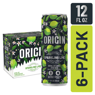 Origin Lime Flavor Aluminum Cans, Sparkling Water