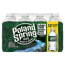 POLAND SPRING Brand 100% Natural Spring Water, 12-ounce plastic bottles (Total of 24)