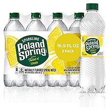 Poland Spring Sparkling Water, Lively Lemon, 16.9 oz. Bottles (8 Count)
