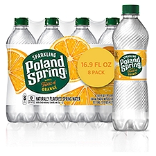 Poland Spring Sparkling Water, Orange, 16.9 oz. Bottles (8 Count)