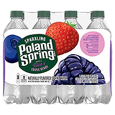 Poland Spring Sparkling Water, Triple Berry, 16.9 oz. Bottles (8 Count)