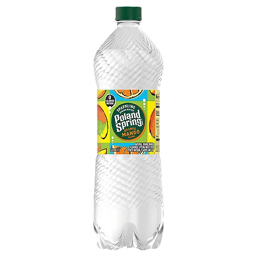 Poland Spring Sparkling Water, Orange Mango, 33.8 oz. Plastic Bottle