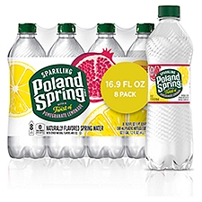 Poland Spring Sparkling Water, Pomegranate Lemonade, 16.9 oz. Bottles (8 Count)