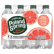 Poland Spring Sparkling Water, Ruby Red Grapefruit, 16.9 oz. Plastic Bottles (8 Count)