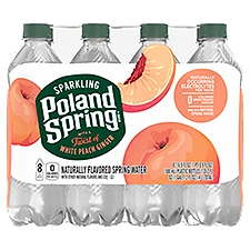 Poland Spring Sparkling Water, White Peach Ginger, 16.9 oz. Plastic Bottles (8 Count)