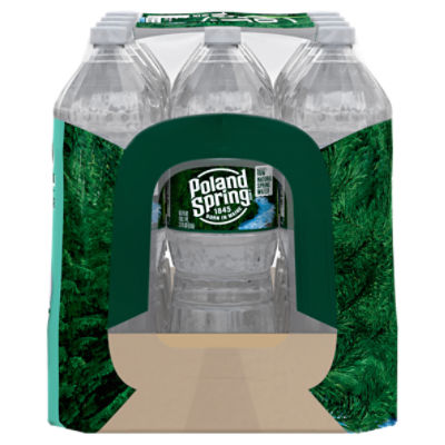 Poland Spring Brand 100% Natural Spring Water, 12 fl oz. Plastic Bottles  (12 count)