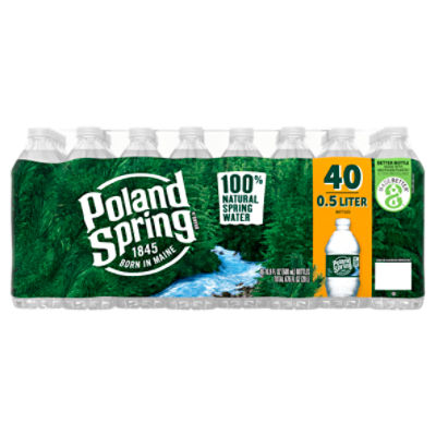 Poland Spring Brand 100% Natural Spring Water, 16.9-ounce plastic bottles (Pack of 40)