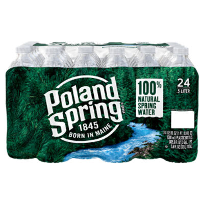 Poland Spring 100 Natural Spring Water, 16.9 fl oz, 24 count