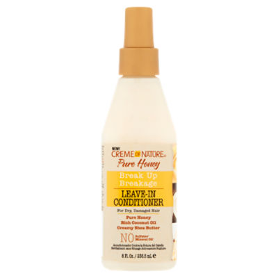 Creme of Nature Pure Honey, Rich Coconut Oil, Creamy Shea Butter Leave-In Conditioner, 8 fl oz