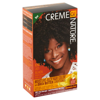 Creme of Nature C10 Jet Black Liquid Permanent Hair Color, 1 application