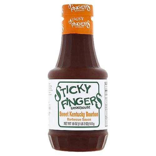 Sticky Fingers Smokehouse Sweet Kentucky Bourbon Barbecue Sauce, 18 oz
Warning: Contents have been known to make adults lick their fingers! With a special blend of authentic barbecue taste and honey, no one in their right mind would want to waste a single drop of this sauce. We recommend our signature sauces to enhance your favorite barbecue recipe, ribs, chicken, or oven to add some zip to your burgers. Our loyal restaurant customers say our sauces are a must on turkey, seafood and even baked potatoes.