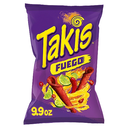 Takis Fuego Hot Chili Pepper & Lime Tortilla Chips, 9.9 oz