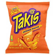 Takis Intense Nacho Rolls 3.25 oz Bag, Nacho Cheese Flavored Cheesy Tortilla Chips, 3.25 Ounce