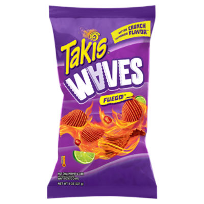 Takis Waves Fuego Hot Chili Pepper & Lime Wavy Potato Chips, 8 oz