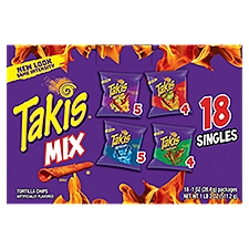Takis 18 pc / 1 oz Variety Pack, Assorted Flavored Rolled Tortilla Chips