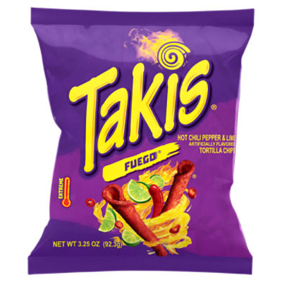 Takis Fuego Rolls 3.25 oz Bag, Hot Chili Pepper & Lime Flavored Spicy Tortilla Chips