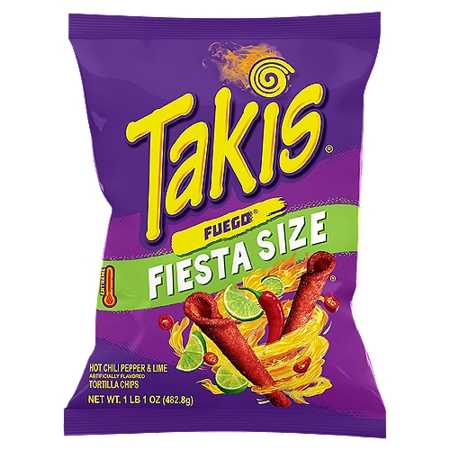 Takis Fuego Rolls 17 oz Bag, Hot Chili Pepper & Lime Flavored Spicy Tortilla Chips