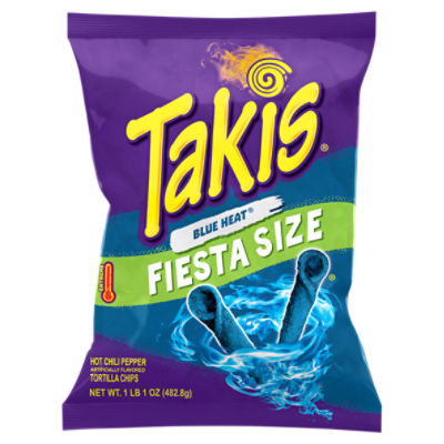 Takis Blue Heat Rolls 17 oz Bag, Hot Chili Pepper Flavored Spicy Tortilla Chips