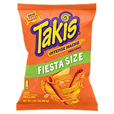 Takis Intense Nacho Rolls 17 oz Fiesta Bag, Nacho Cheese Flavored Cheesy Tortilla Chips