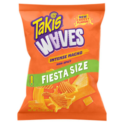 Takis Waves Intense Nacho Cheese Wavy Potato Chips Fiesta Size, 12.5 oz