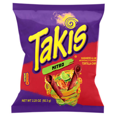 Takis Nitro Rolls 3.25 oz Bag, Habanero & Lime Flavored Spicy Tortilla Chips