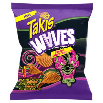 Takis Dragon Sweet Chili Waves 2.5 oz Snack Size Bag, Spicy Sweet Chili Pepper Wavy Potato Chips