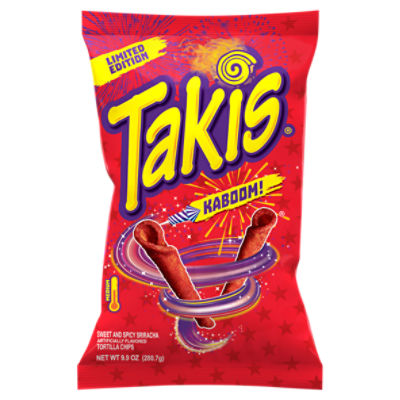 Takis Kaboom! 9.9 oz Sharing Size Bag, Ketchup & Sriracha Rolled Tortilla Chips