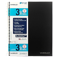 Top Flight Wired 120 Sheets 3 Subject College Rule Notebook, 8 count