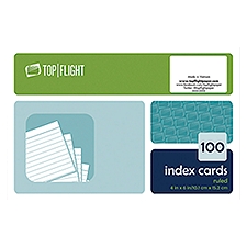Top Flight Ruled Index Cards, 100 count