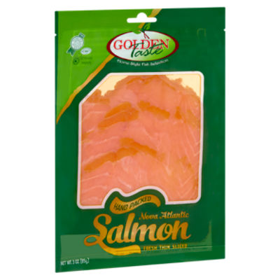 Golden Taste Nova Atlantic Salmon (Lox Tray), 3 oz