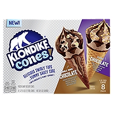 Klondike Classic Chocolate & Double Down Chocolate, Frozen Dairy Dessert Cone, 30 Fluid ounce
