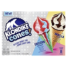 Klondike Unicorn Dreamin' & Vanilla Chillin', Frozen Dairy Dessert Cone, 30 Fluid ounce
