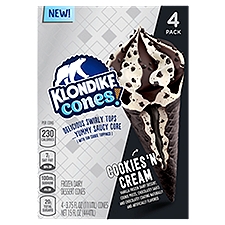 Klondike Cookies 'N Cream, Frozen Dairy Dessert Cone , 15 Fluid ounce