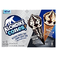 Klondike Cookies 'N Cream & Nuts for Vanilla, Frozen Dairy Dessert Cone, 30 Fluid ounce