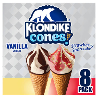 Klondike Frozen Dairy Dessert Cones, 3.75 fl oz, 8 count