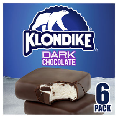 Klondike Frozen Dairy Dessert Bars Dark Chocolate 27 fl oz, 6 Count, 6 Each