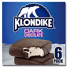 Klondike Dark Chocolate, Frozen Dairy Dessert Bars, 6 Each