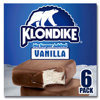 Klondike No Sugar Added Vanilla Ice Cream Bars, 4 fl oz, 6 count