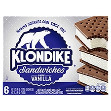 Klondike Vanilla Ice Cream Sandwiches, 6 Each