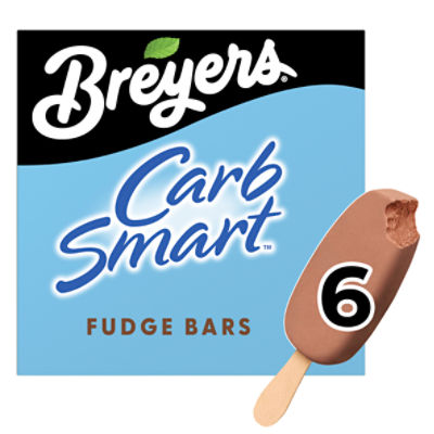 Breyers CarbSmart™ Frozen Dairy Dessert Fudge Bars 6 ct For a Delicious Frozen Dessert Made with 100% Grade A Milk & Cream 18 oz