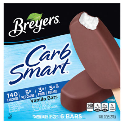 Breyers CarbSmart Frozen Dairy Dessert Vanilla Bars 6 ct