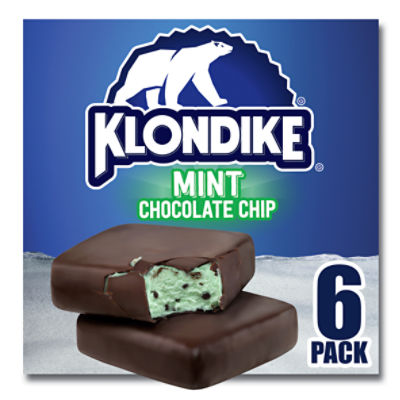 Klondike Frozen Dairy Dessert Bars Mint Chocolate Chip 4 fl oz, 6 Count