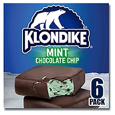 Klondike Mint Chocolate Chip, Frozen Dairy Dessert Bars, 6 Each