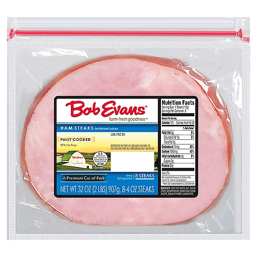 Bob Evans Ham Steaks in Natural Juices, 8 count, 32 oz