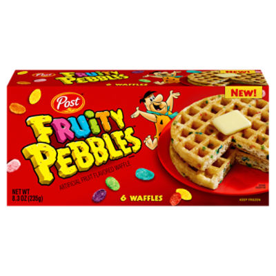 Post Fruity Pebbles Artificial Fruit Flavored Waffle, 6 count, 8.3 oz